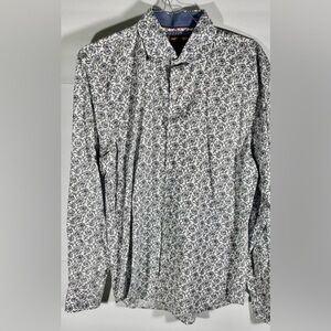 CONSEQUENCES CASUAL BLACK AND WHITE LONG SLEEVE DRESS SHIRT SIZE LARGE